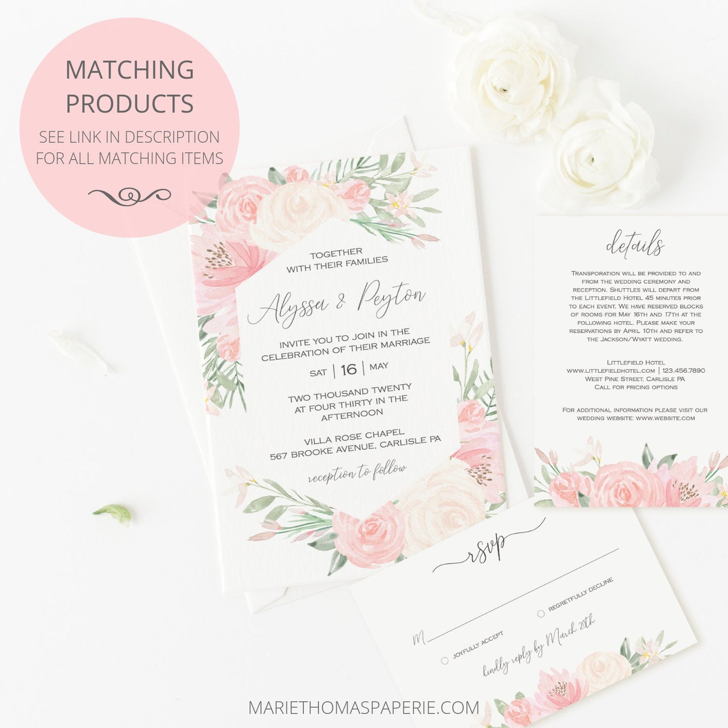 Editable Will You Be My Bridesmaid Card Bridesmaid Proposal Card Blush Pink Floral Maid of Honor Proposal Card Template