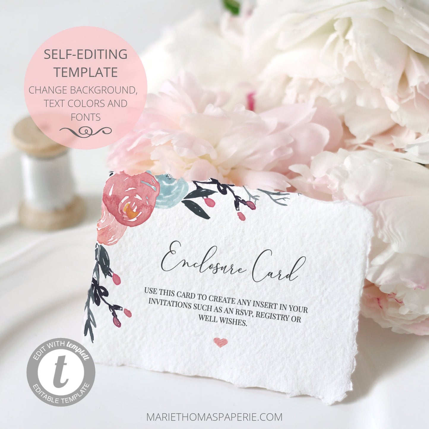 Editable Enclosure Card Bridal Shower Registry Insert Wedding Registry Insert Card Website Card Template