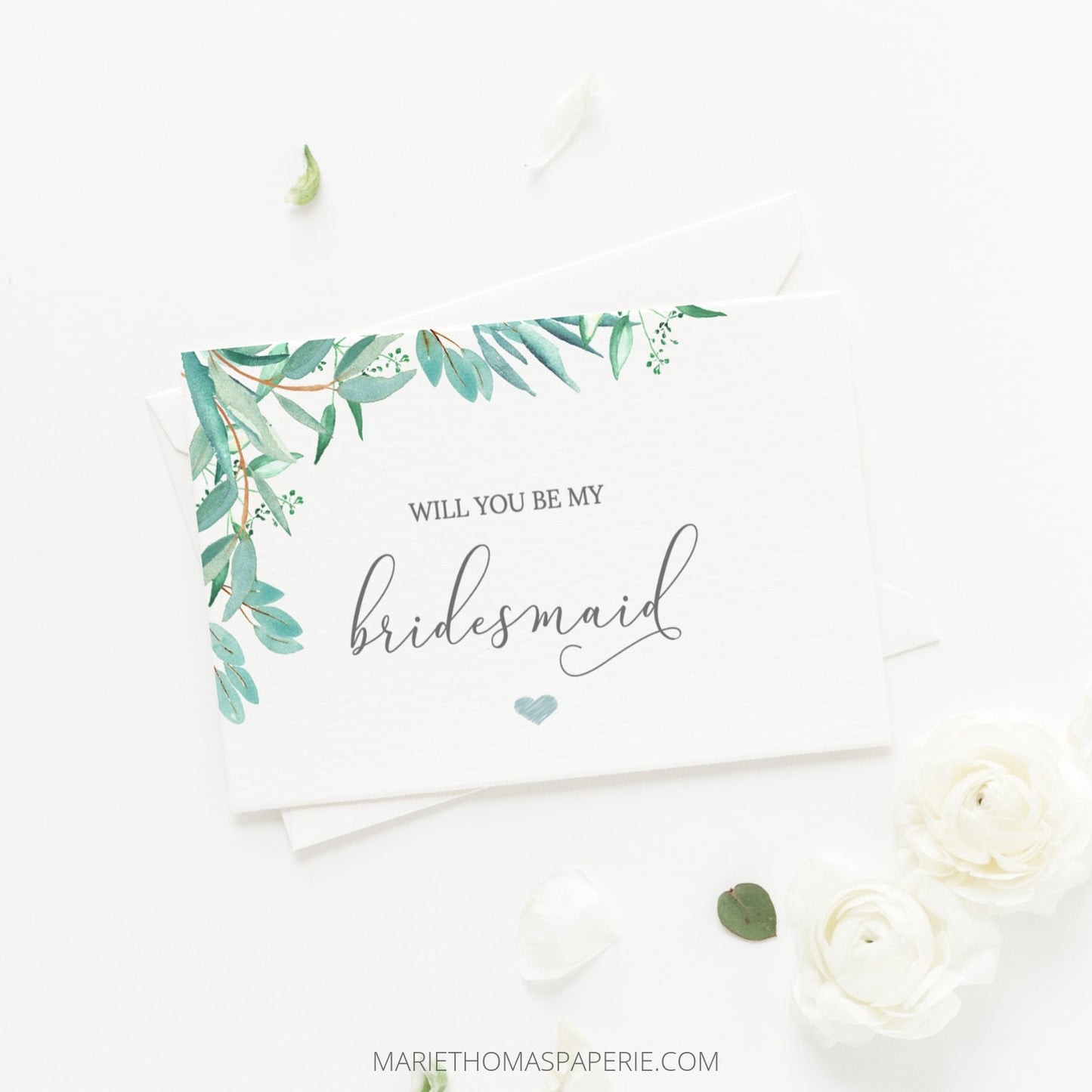 Editable Will You Be My Bridesmaid Card Bridesmaid Proposal Card Greenery Bridesmaid Card Maid of Honor Proposal Card Template