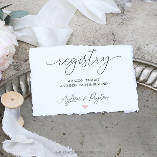 Editable Registry Insert Card Bridal Shower Registry Card Wedding Registry Insert Card Template