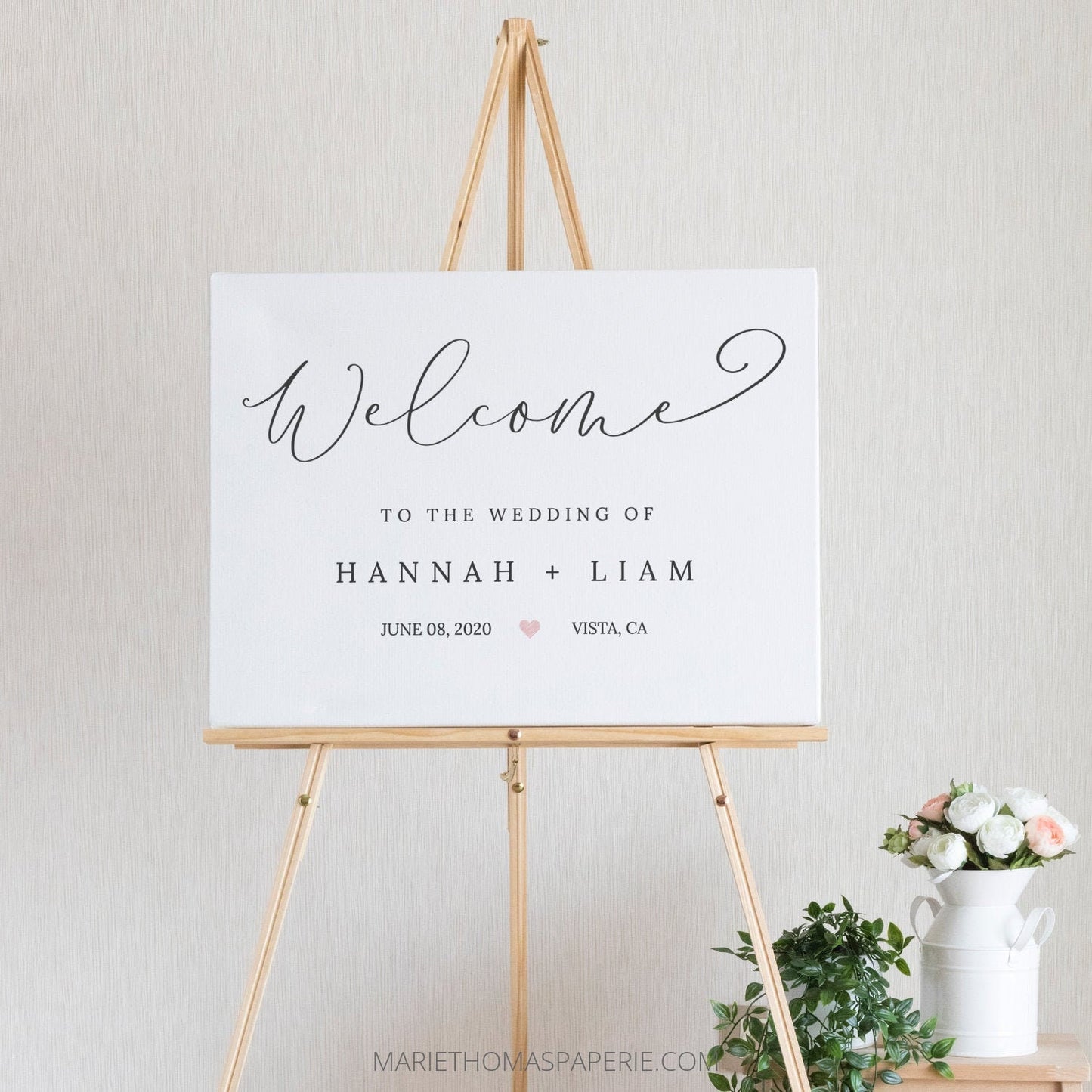Editable  Wedding Welcome Sign Welcome to our Wedding Sign Modern Template