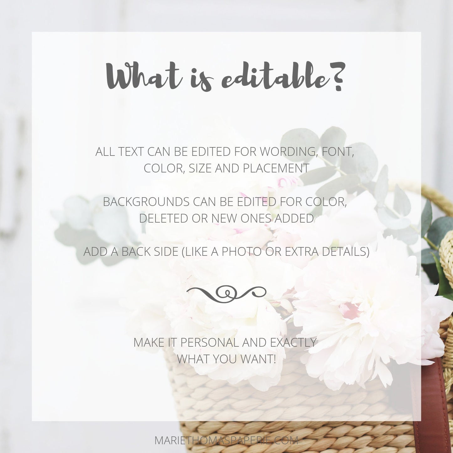 Editable Wedding Invitation Peach Floral Wedding Invitation Set Wedding Suite Template