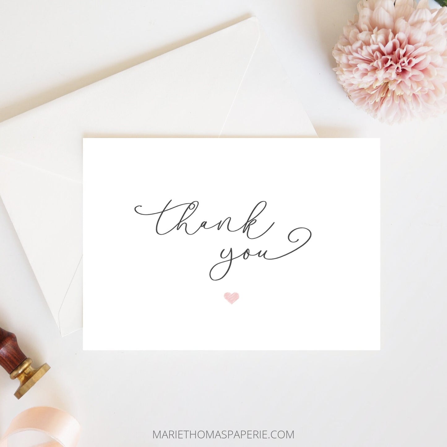 Editable  Wedding Thank You Cards Cards Bridal Shower Thank You Cards Modern Script Template