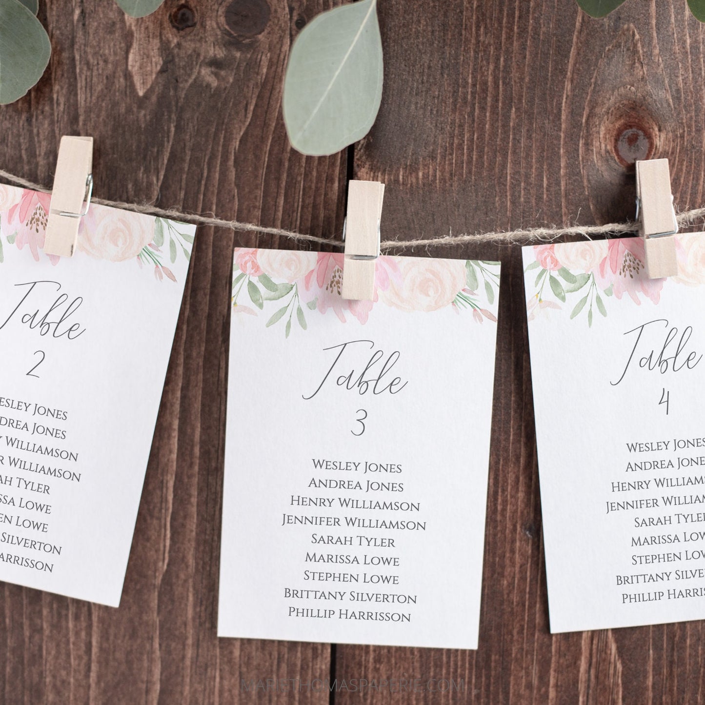Editable Script Wedding Seating Chart Wedding Table Numbers Seating Plan Rustic Blush Pink Floral Template