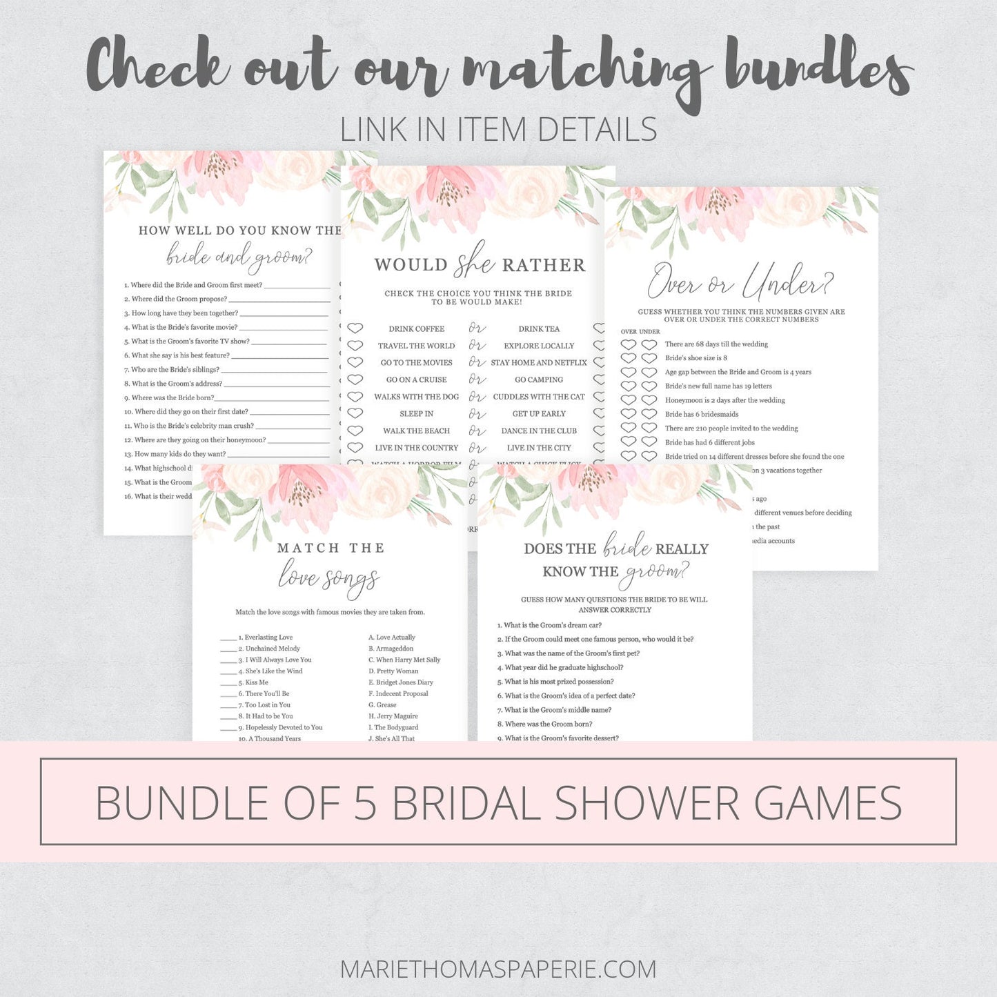 Editable How Well Do You Know the Bride Bridal Shower Games Blush Pink Bridal Game Template
