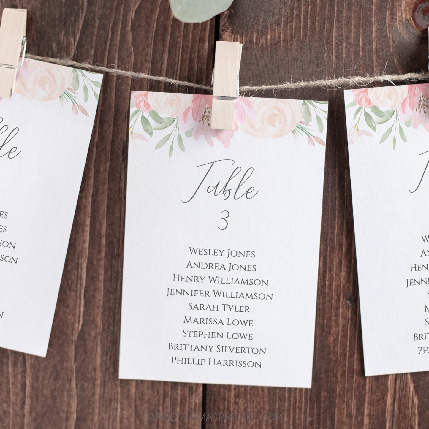 Editable Script Wedding Seating Chart Wedding Table Numbers Seating Plan Rustic Blush Pink Floral Template