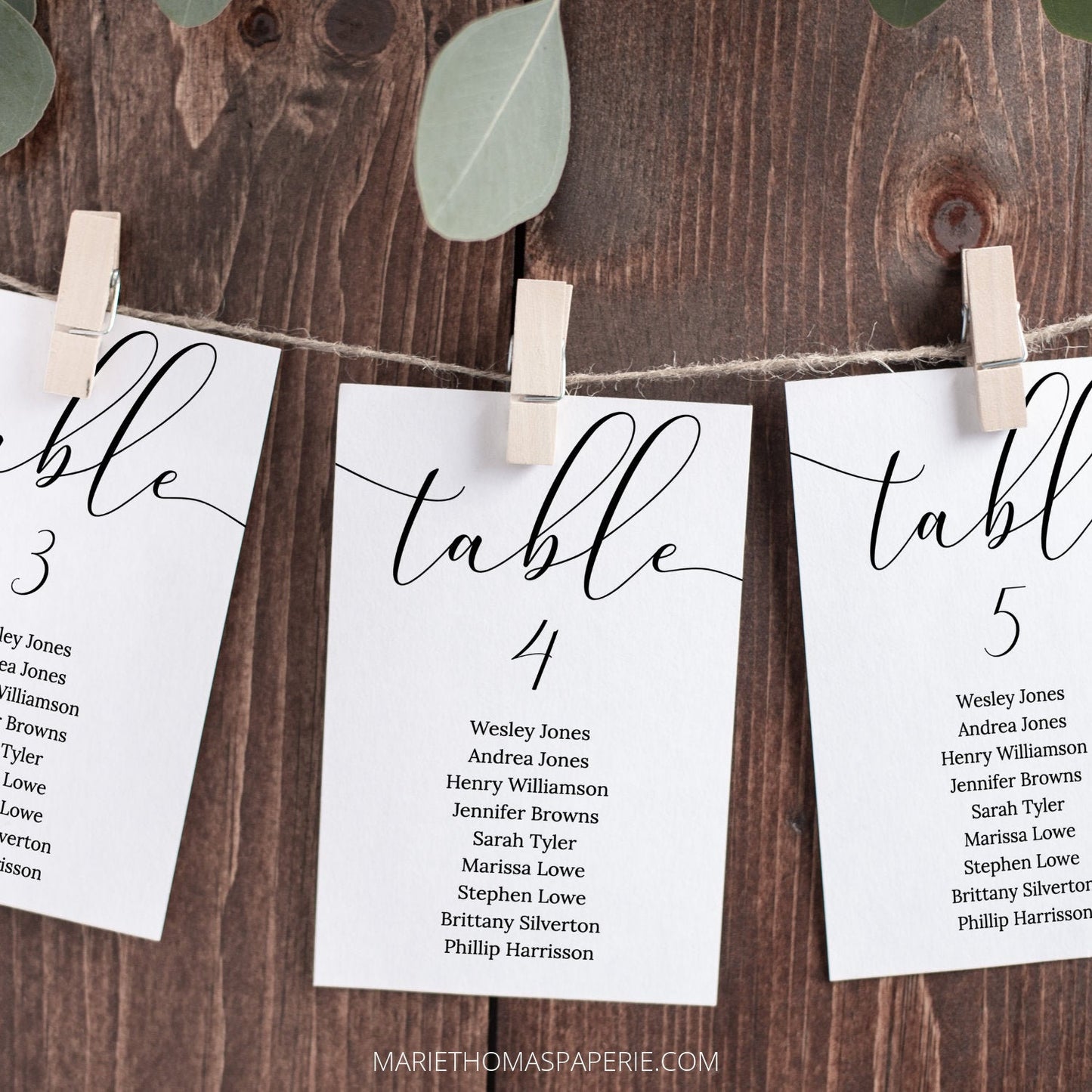 Editable Modern Script Wedding Seating Chart Wedding Table Numbers Seating Plan Rustic Black Template