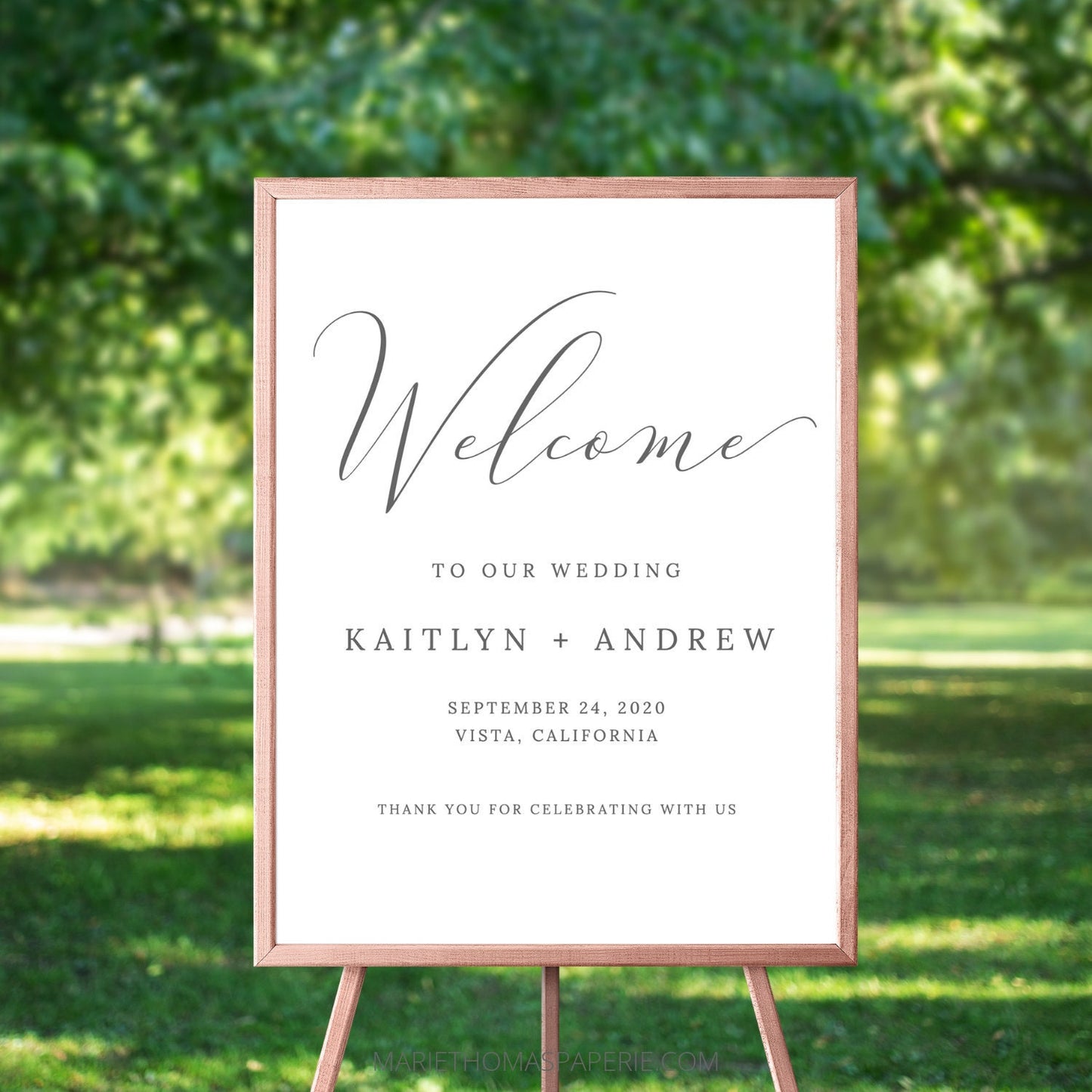 Editable Modern Wedding Welcome Sign Welcome to our Wedding Sign Minimalist Template