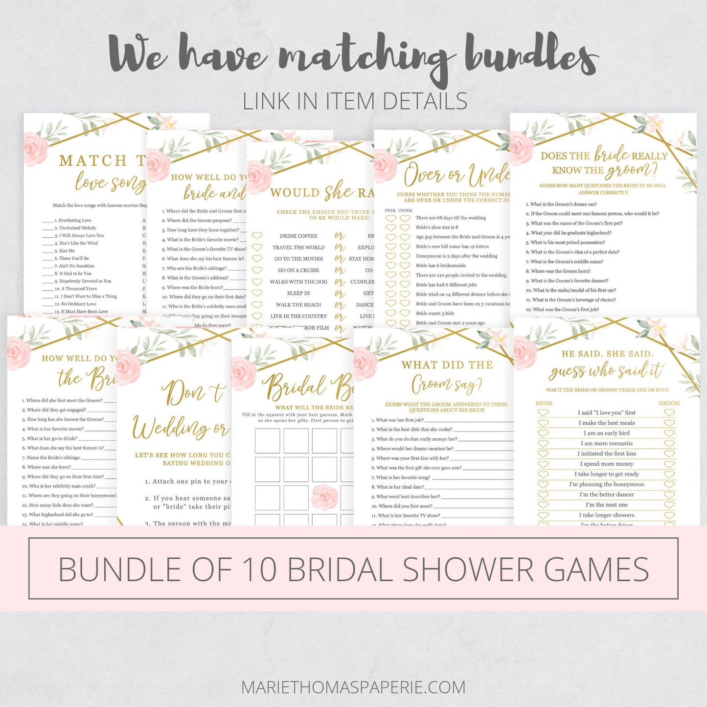Editable Over or Under Game Bridal Shower Games Wedding Games Pink Floral Template