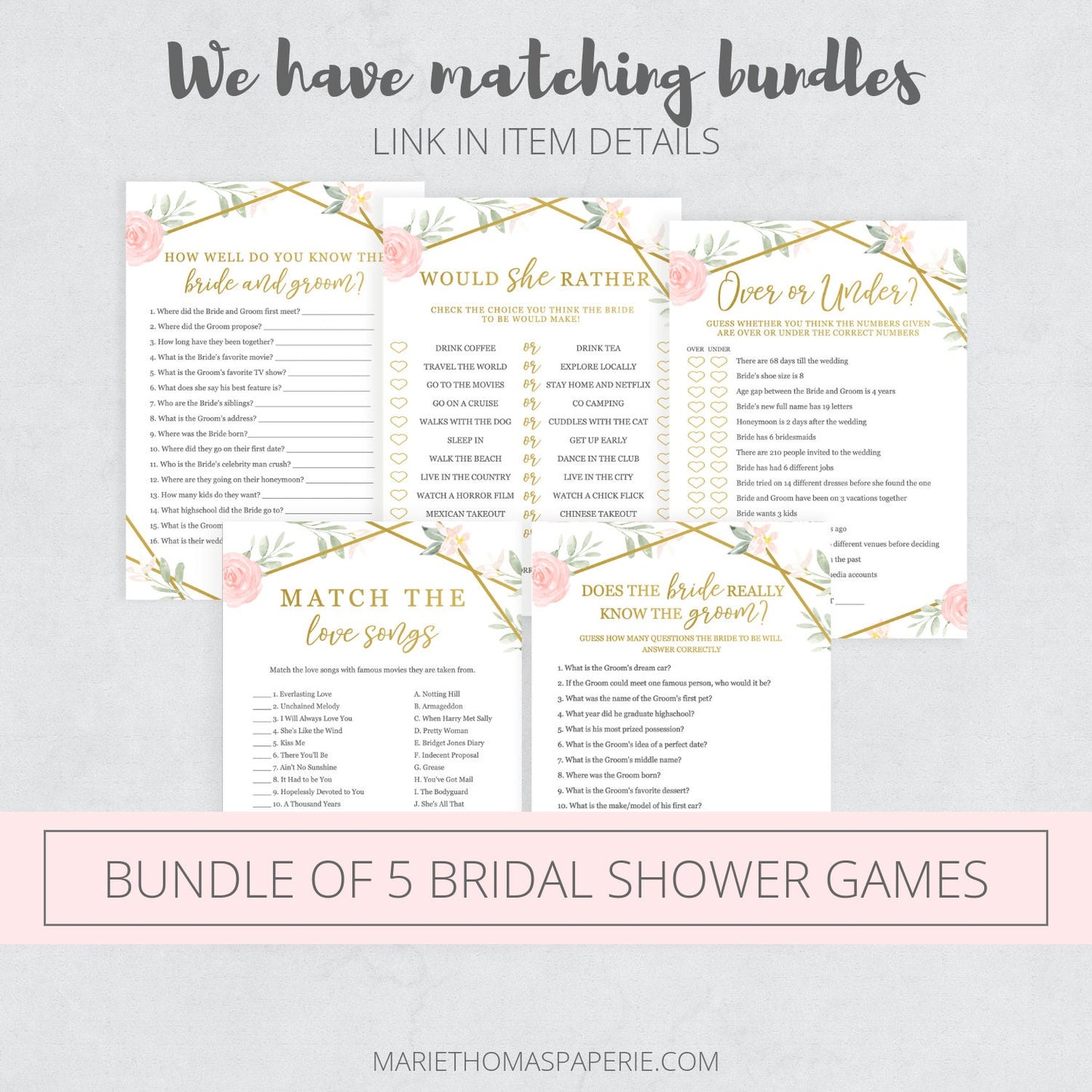 Editable Guess How Many Bridal Shower Games Wedding Shower Games Boho Blush Pink Geometric Template