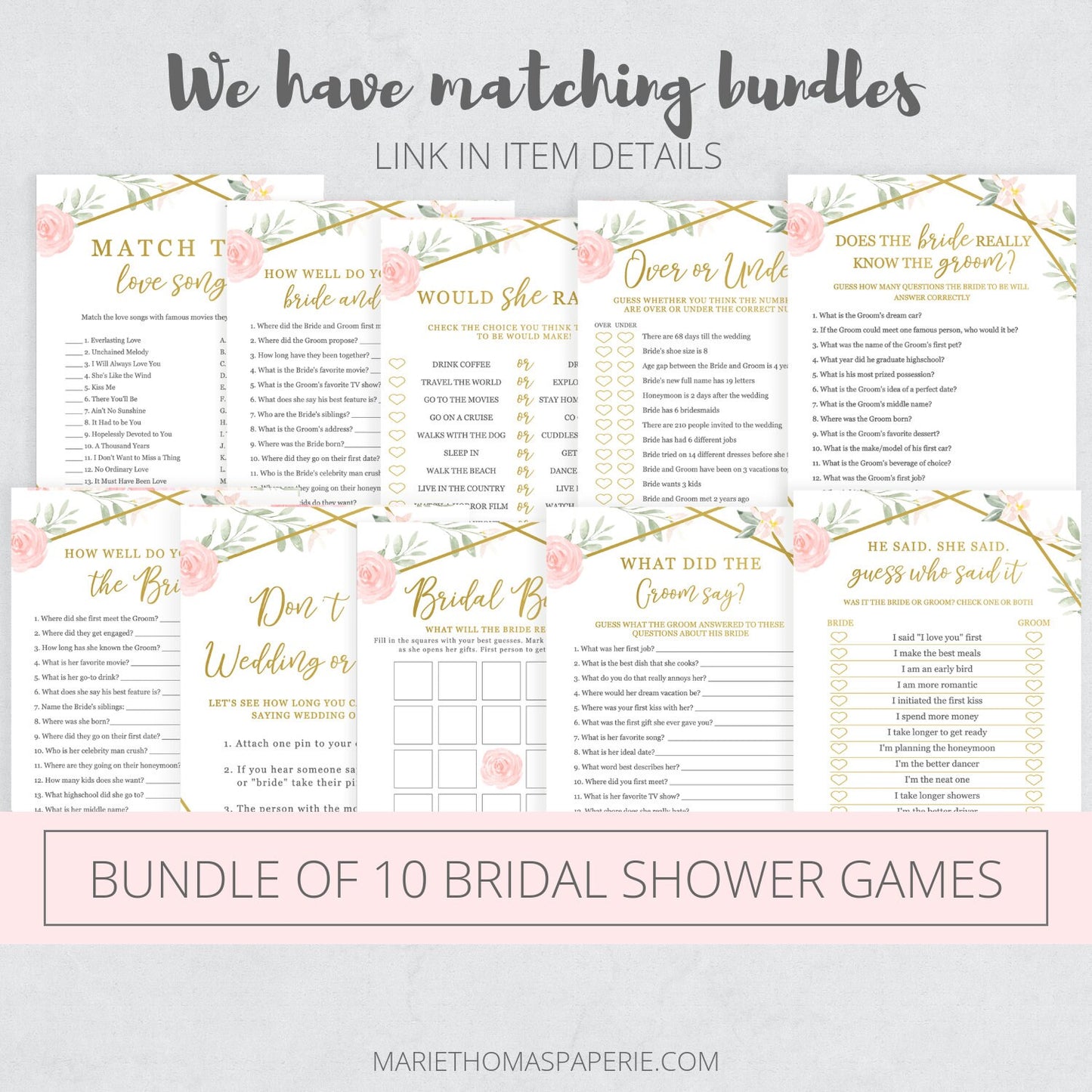 Editable Wedding Traditions Bridal Shower Games Wedding Shower Games Blush Pink Geometric Template
