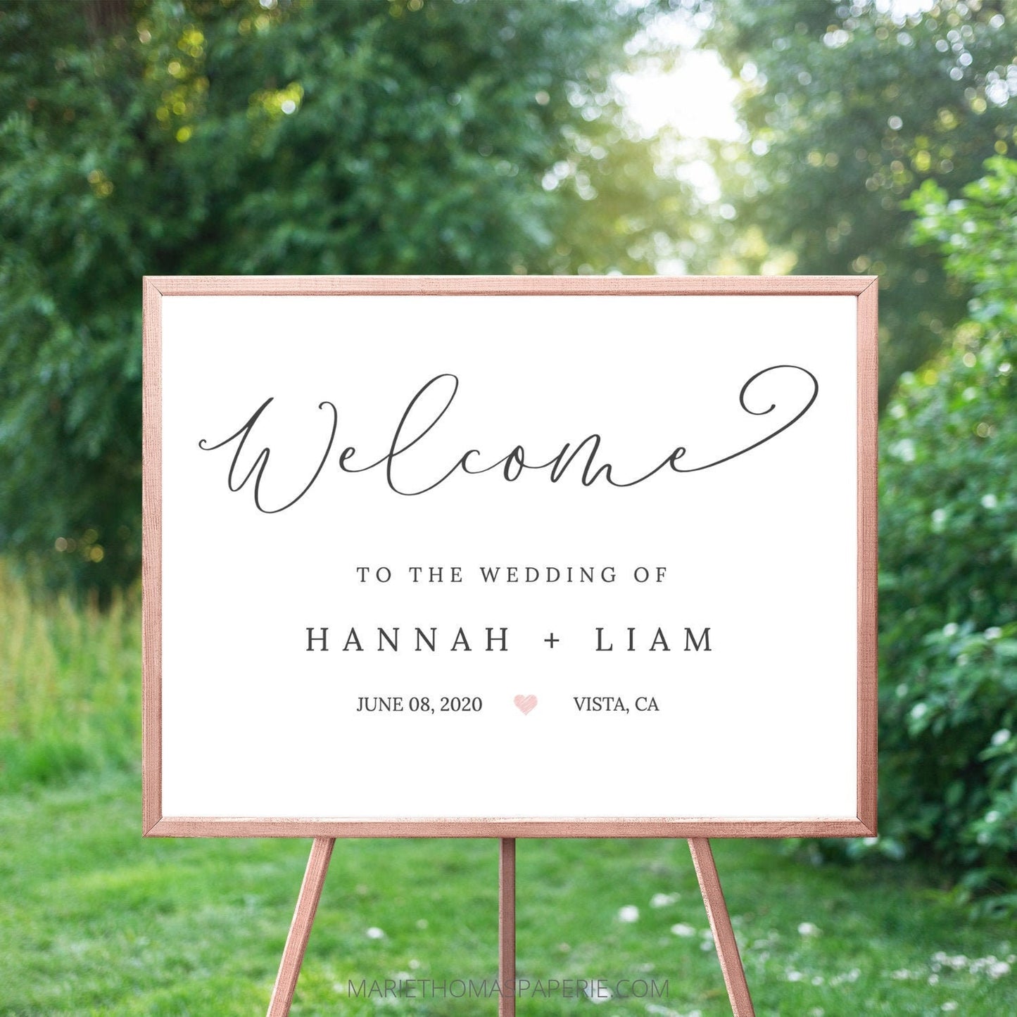 Editable  Wedding Welcome Sign Welcome to our Wedding Sign Modern Template