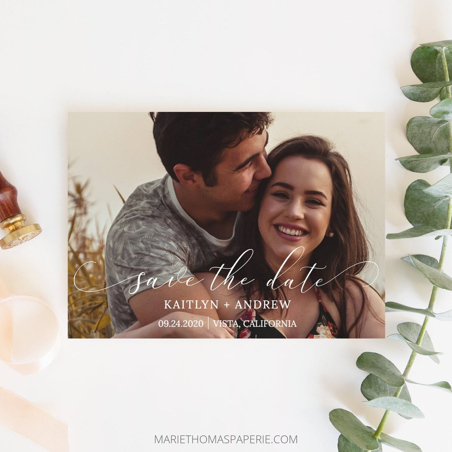 Editable Save the Date with Photo Save the Date Cards Wedding Announcement Template