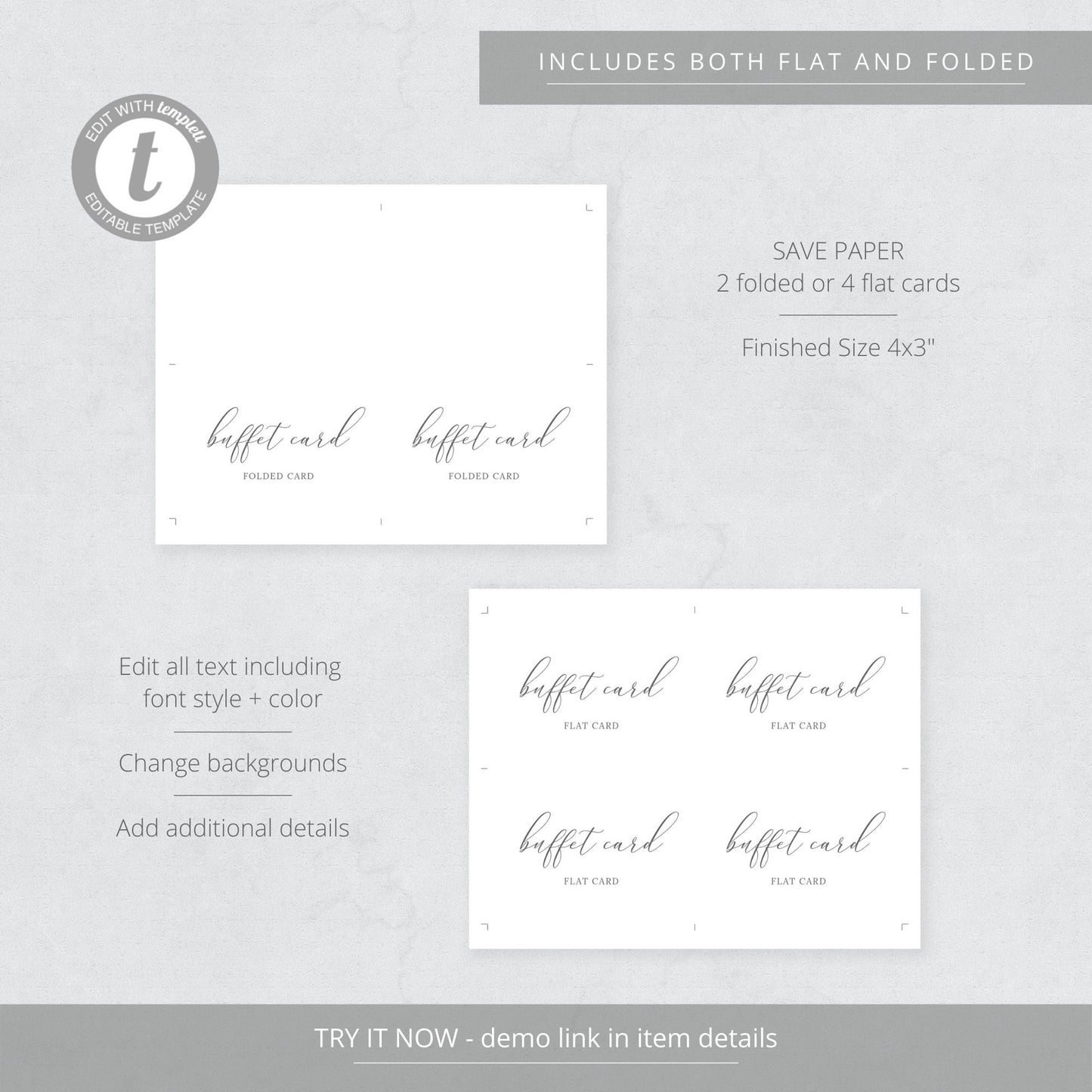 Editable Buffet Card Script Wedding Food Label Wedding Buffet Labels Template