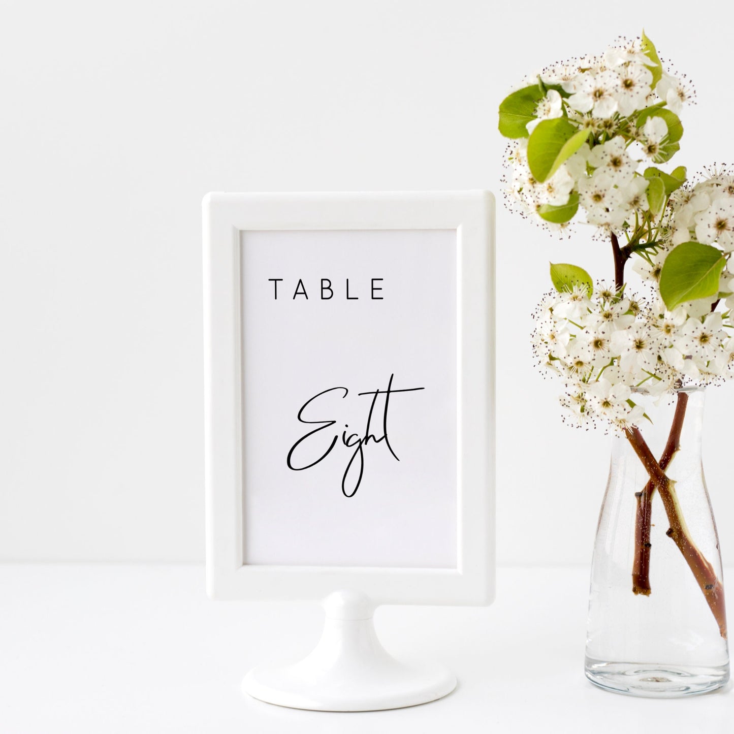Editable Wedding Table Number Modern Minimalist Table Number Card 5x7 and 4x6 Template