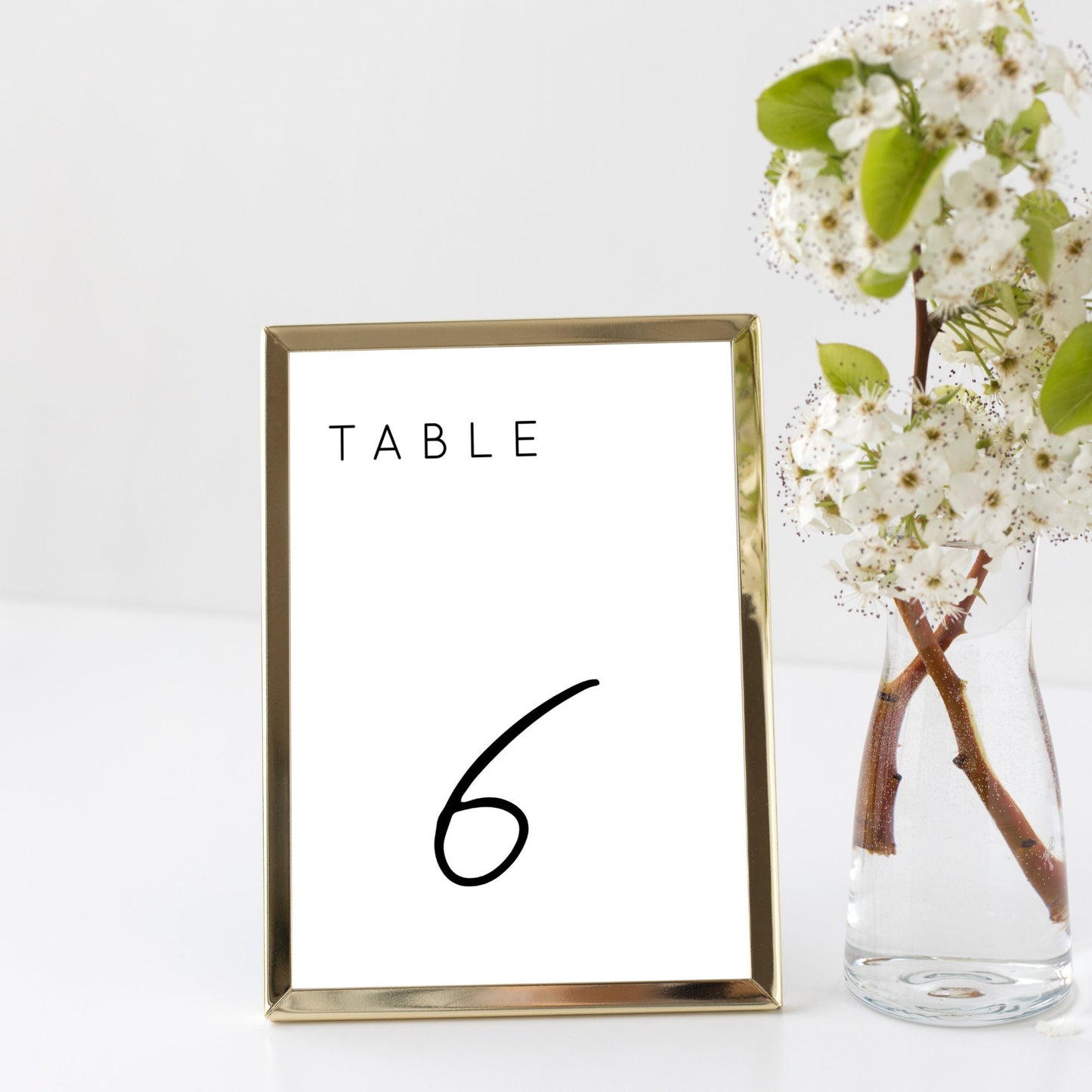 Editable Wedding Table Number Modern Table Number Card 5x7 and 4x6 Template