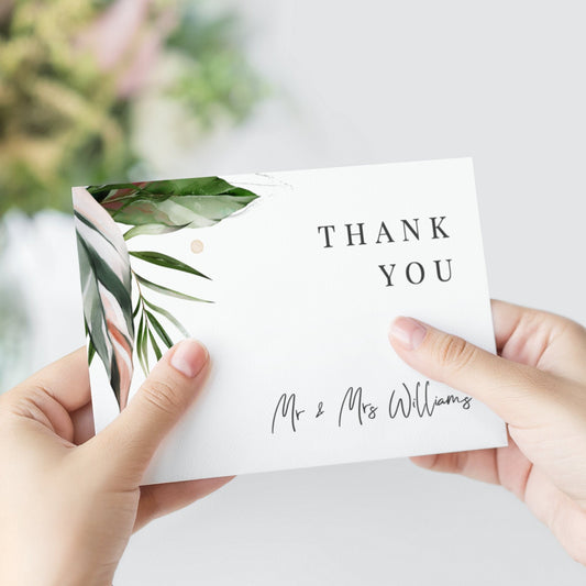 Editable   Tropical Wedding Thank You Cards Cards Personalized Thank You Cards Template