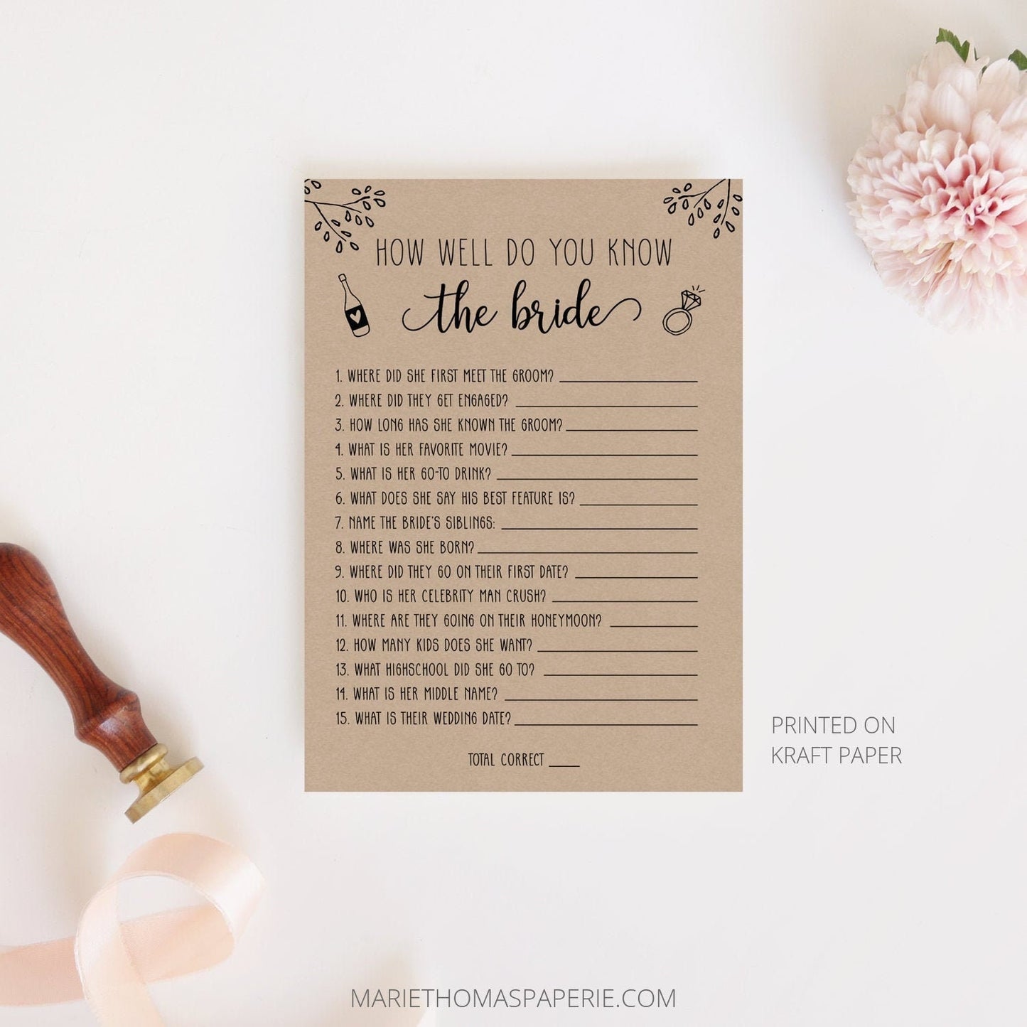 Editable How Well Do You Know the Bride Bridal Shower Games + Virtual Who Knows the Bride Best Template