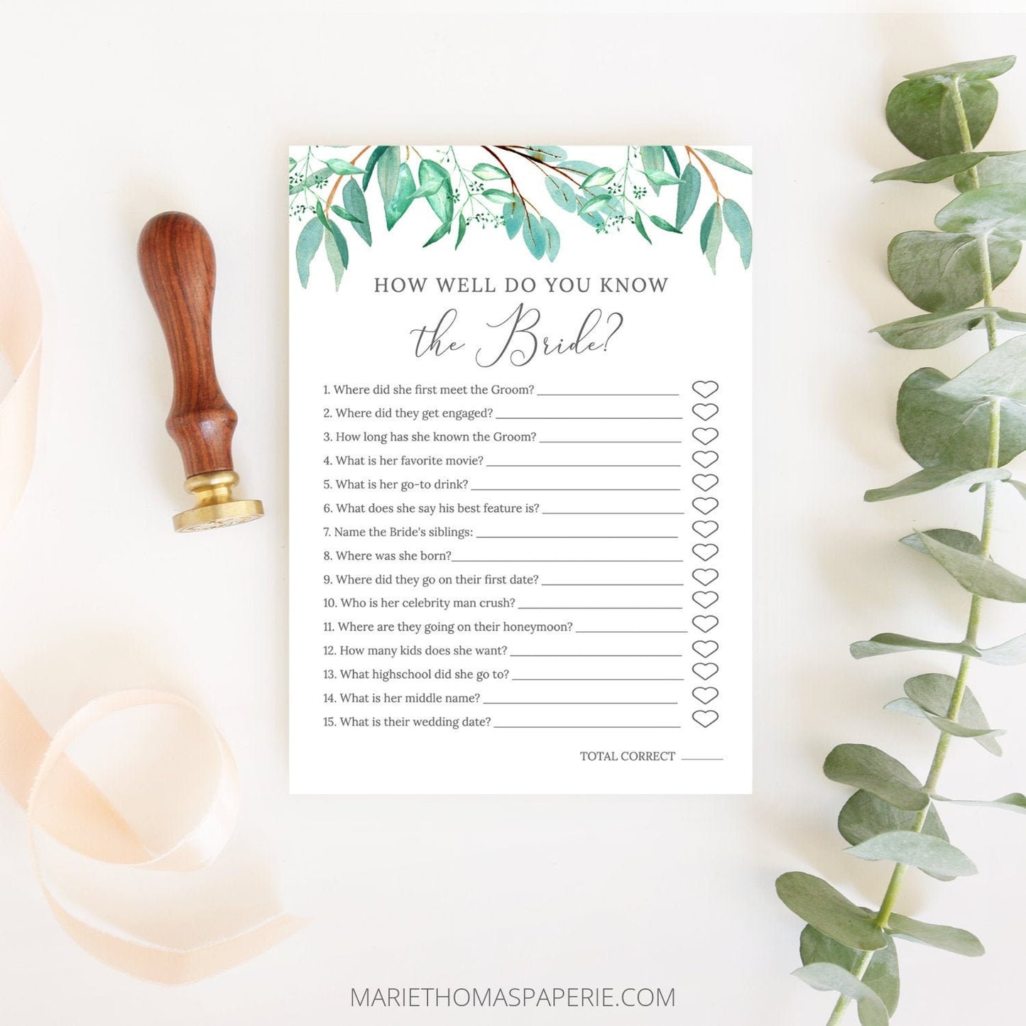 Editable How Well Do You Know the Bride Bridal Shower Games Bridal Game Wedding Games Template