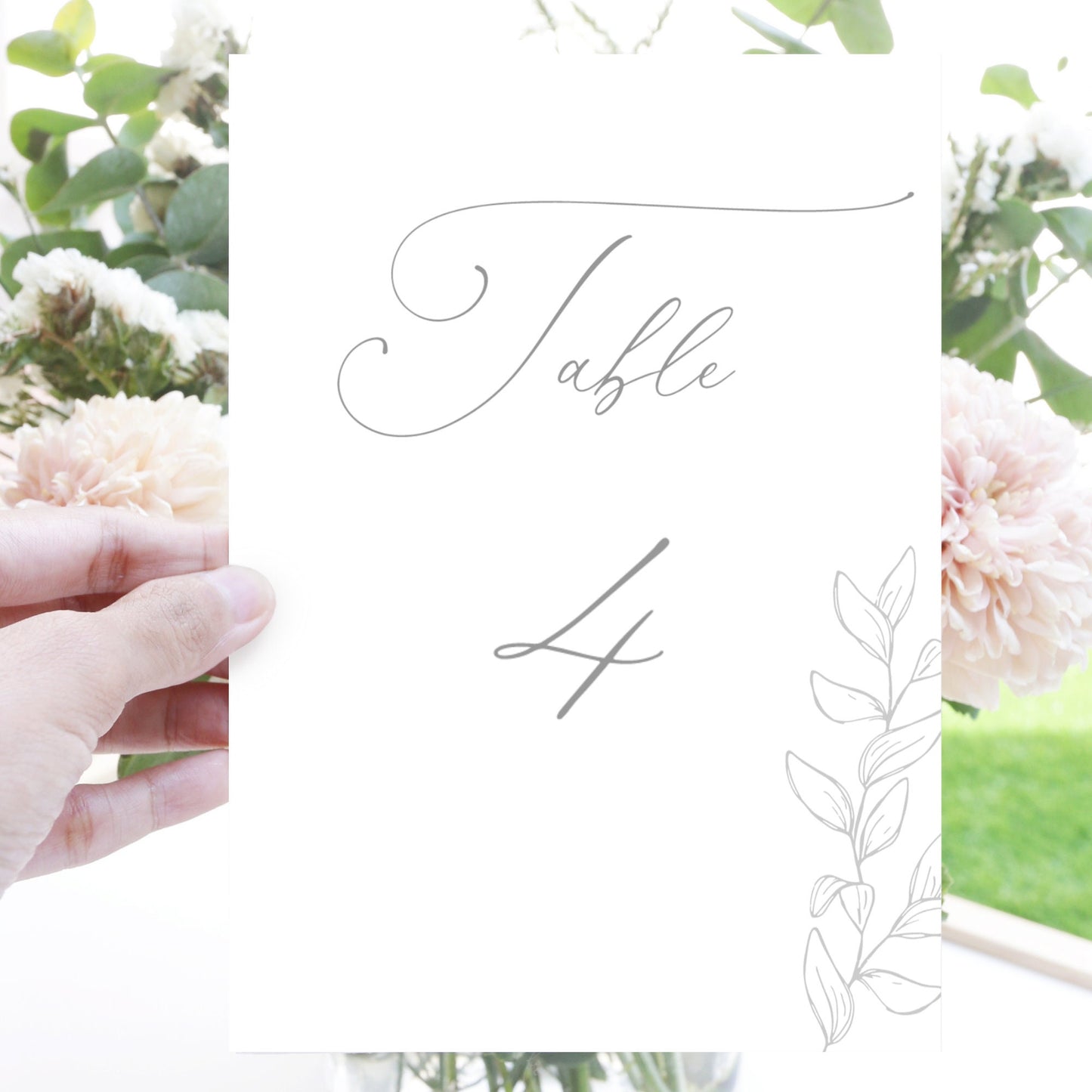 Editable Wedding Table Number Botanical Table Number Card 5x7 and 4x6 Template