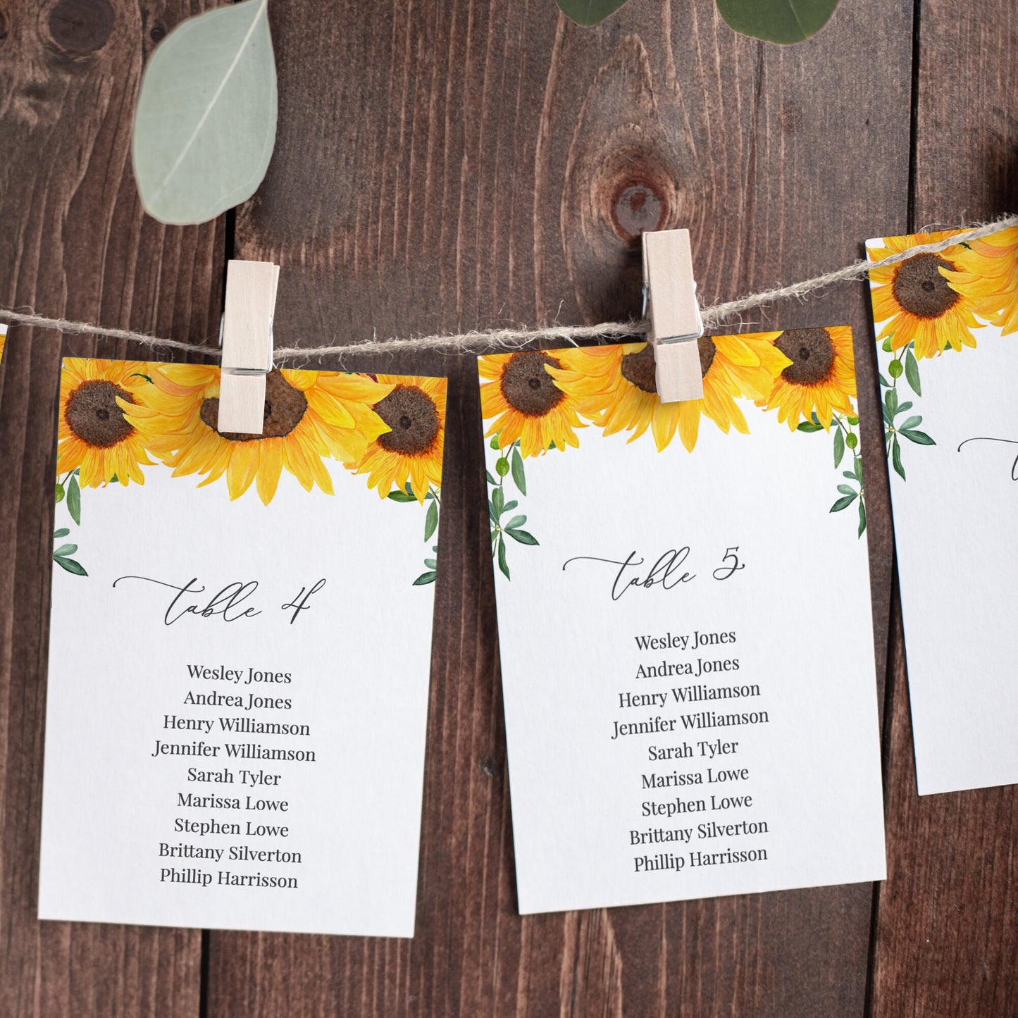 Editable   Sunflower Wedding Seating Chart Rustic Elegance Wedding Table Numbers Seating Plan Template