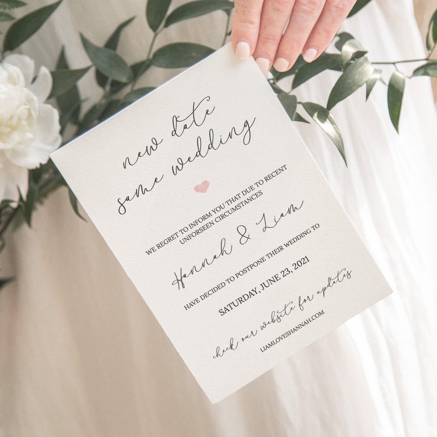 Editable  Change the Date Wedding Script Change of Plans New Date Same Wedding Wedding Postponement Template