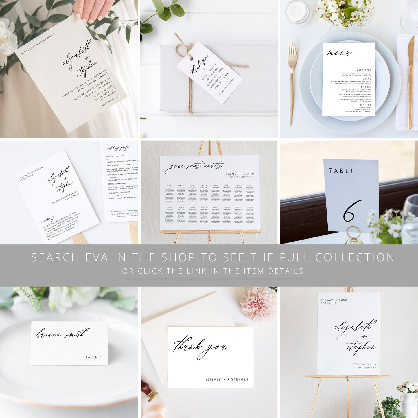 Editable Wedding Table Number Modern Table Number Card 5x7 and 4x6 Template