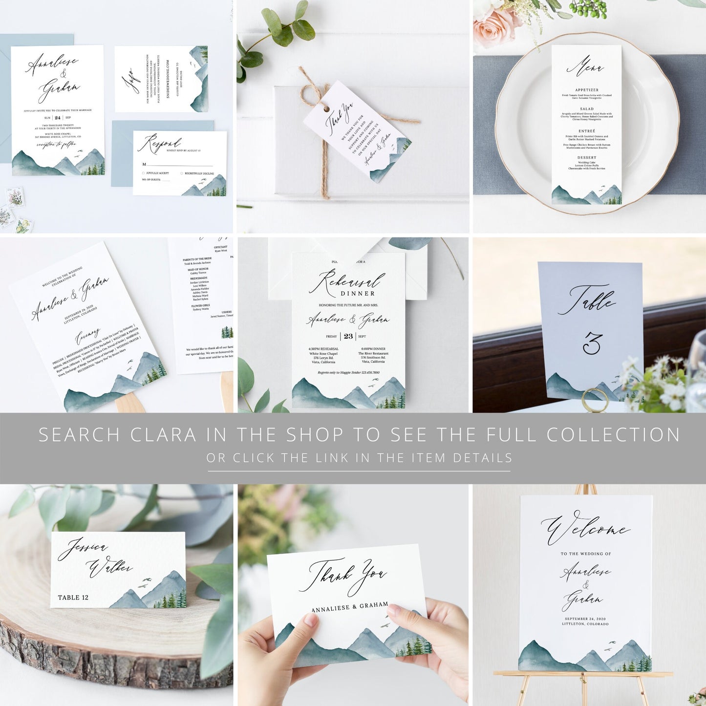 Editable Custom Wedding Sign Mountain Wedding Sign Kit Create Unlimited Signs 8x10 and 10x8 Template