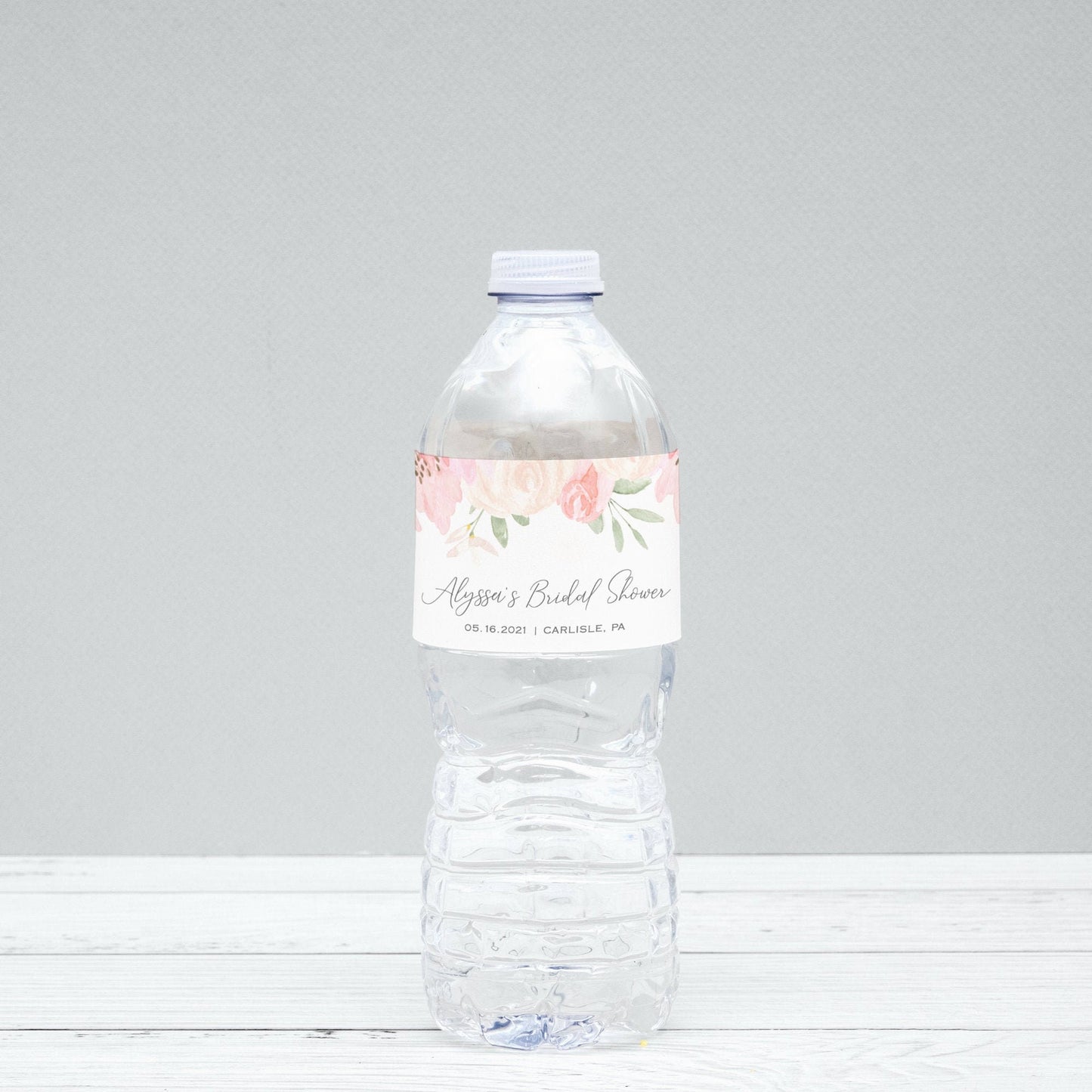 Editable Water Bottle Labels Bridal Shower Water Bottle Label Blush Pink Floral Wedding Water Bottle Label Template