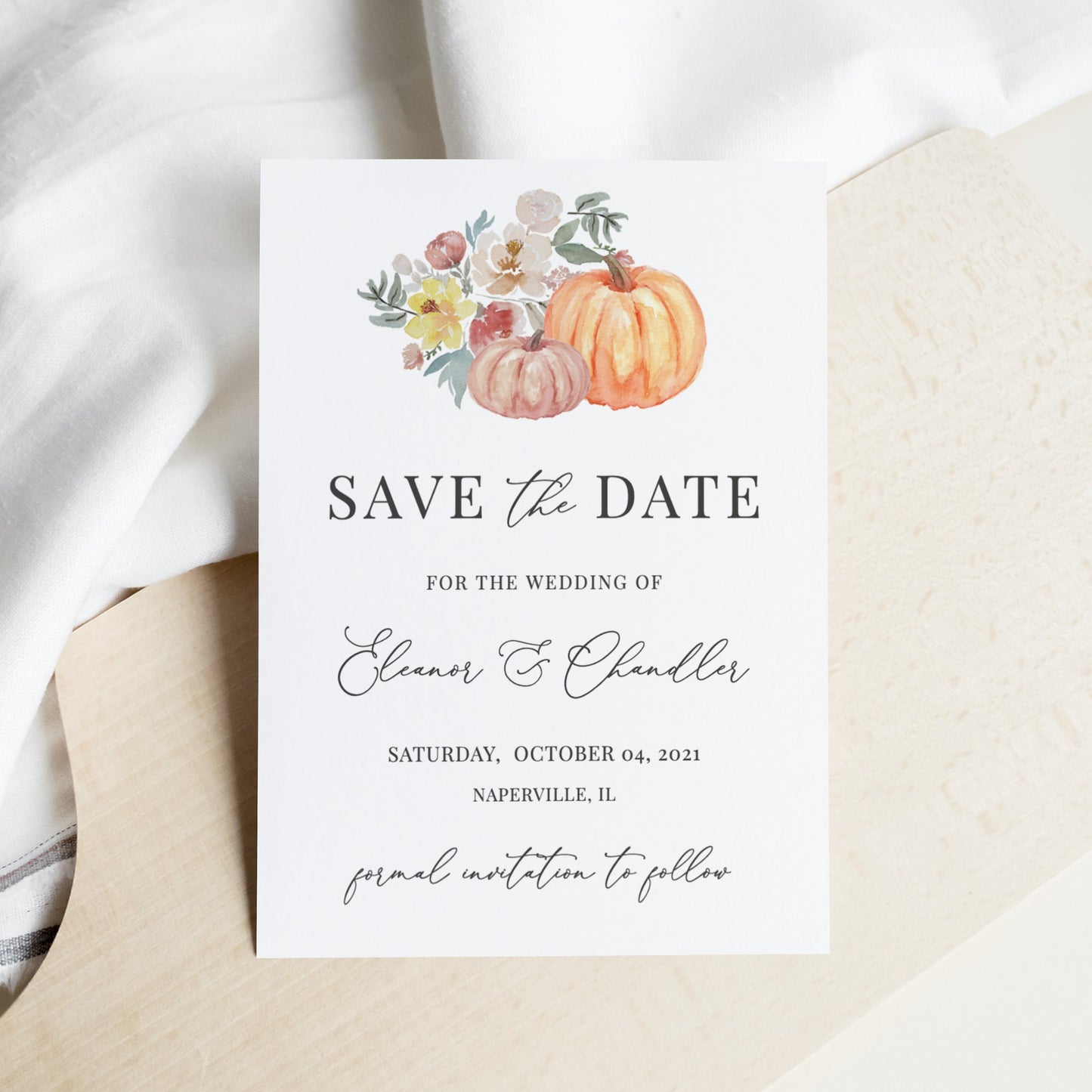 Editable Pumpkin Save the Date Save the Date Cards Wedding Announcement Text Digital Template