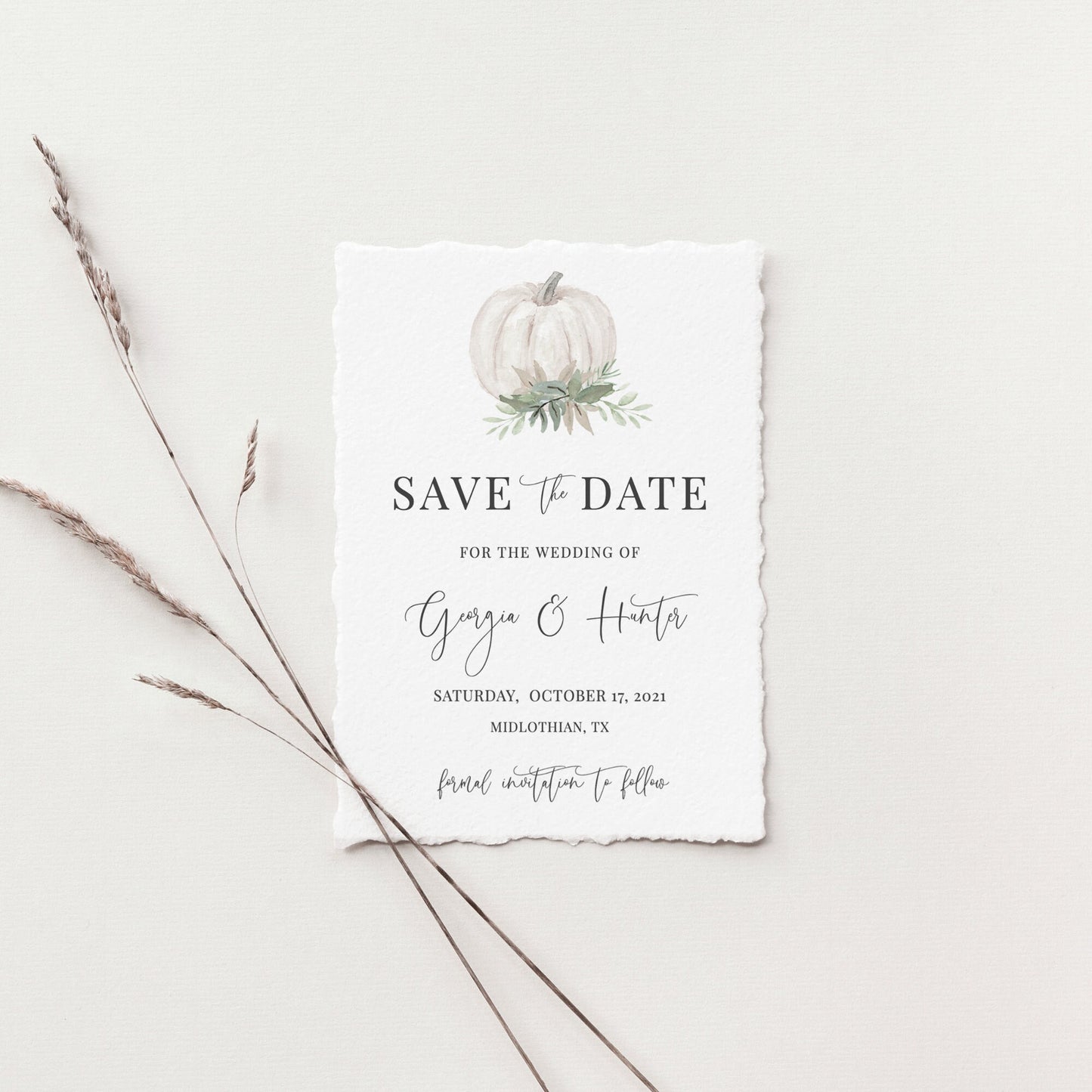Editable Pumpkin Save the Date Save the Date Cards Wedding Announcement Text Digital Template