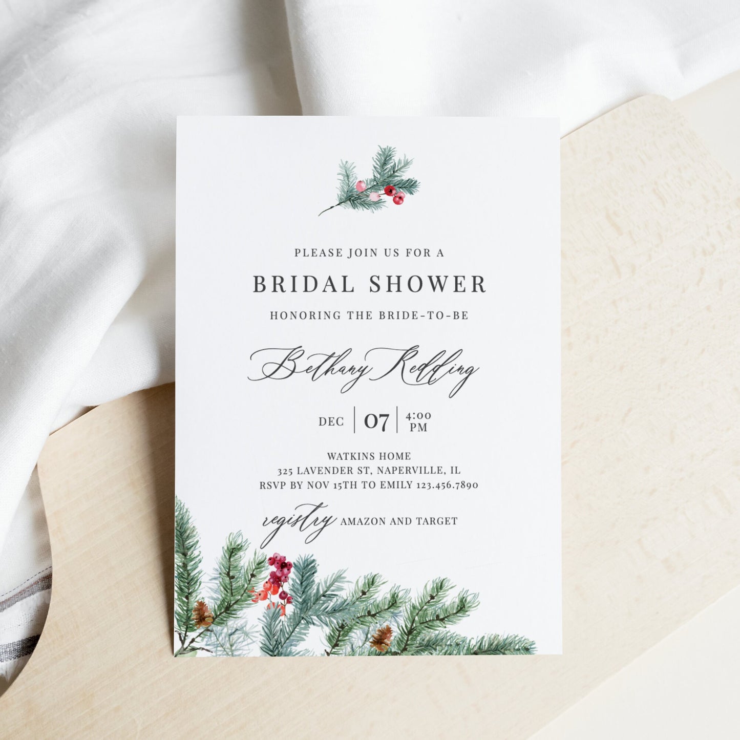 Editable Bridal Shower Invitation Winter Bridal Shower Invite Template