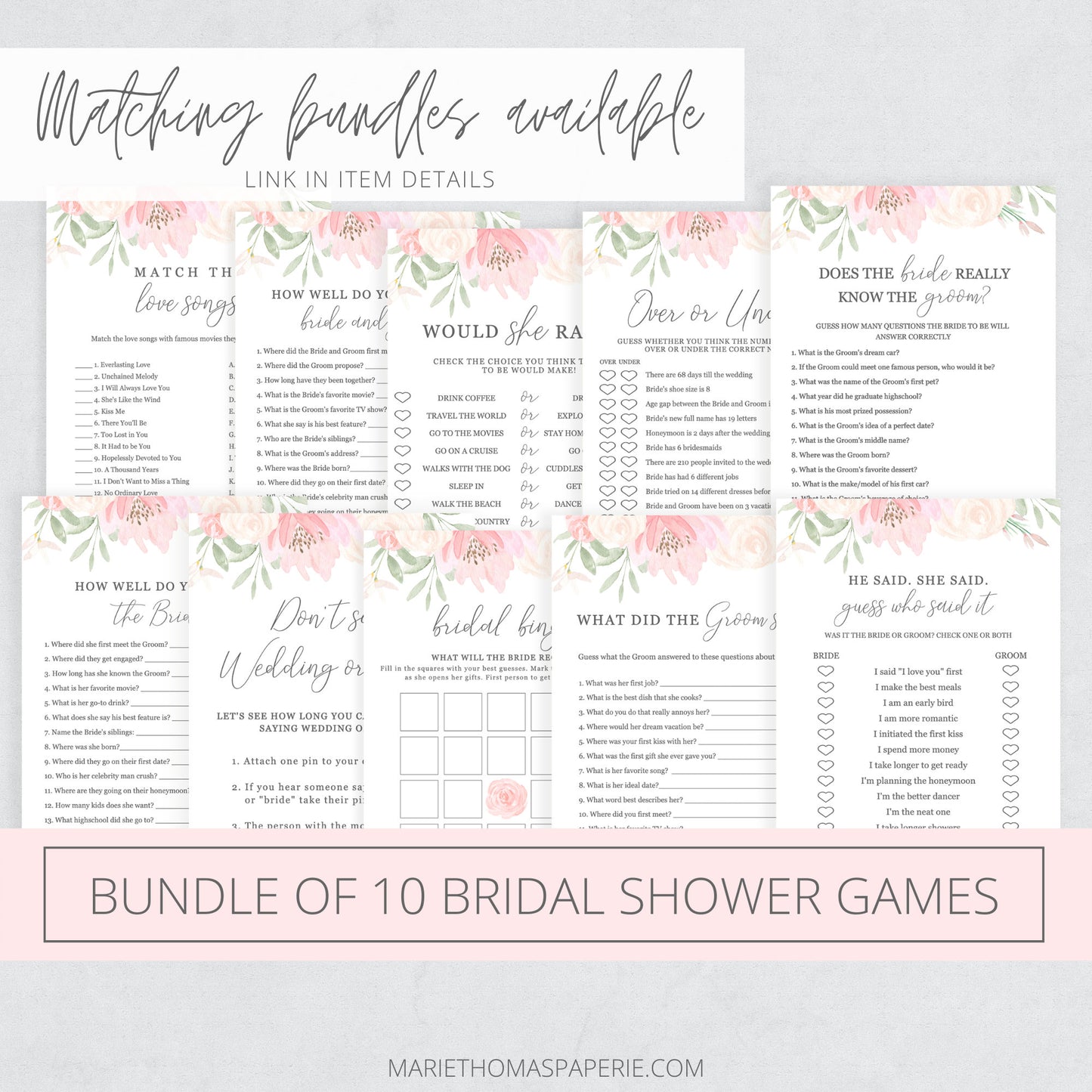 Editable What Did the Groom Say Bridal Shower Games Wedding Games Bridal Game Template