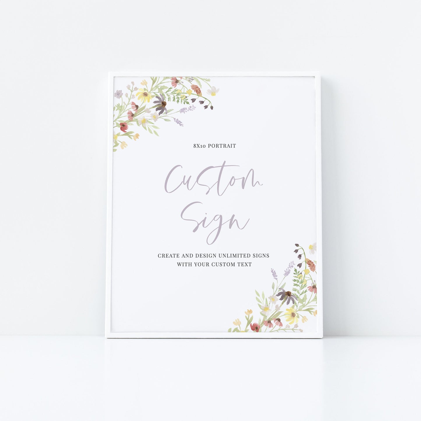 Editable Custom Wedding Sign Floral Bridal Shower Sign Kit Create Unlimited Signs 8x10 and 10x8 Template