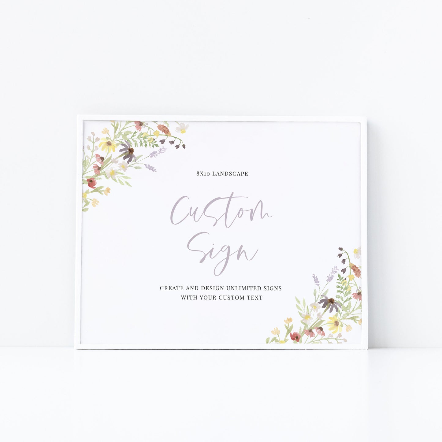 Editable Custom Wedding Sign Floral Bridal Shower Sign Kit Create Unlimited Signs 8x10 and 10x8 Template