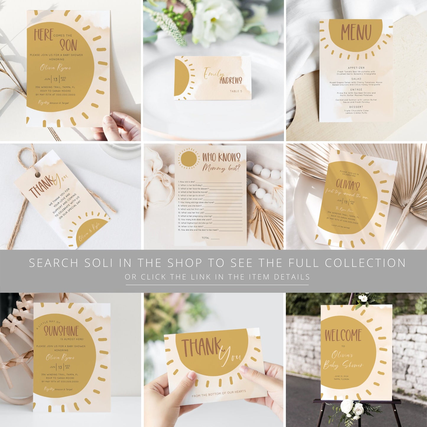 Editable Sunshine Menu Boho Sun Baby Shower Menu Card Sunshine Wedding Menu 5x7 and 4x9 Template