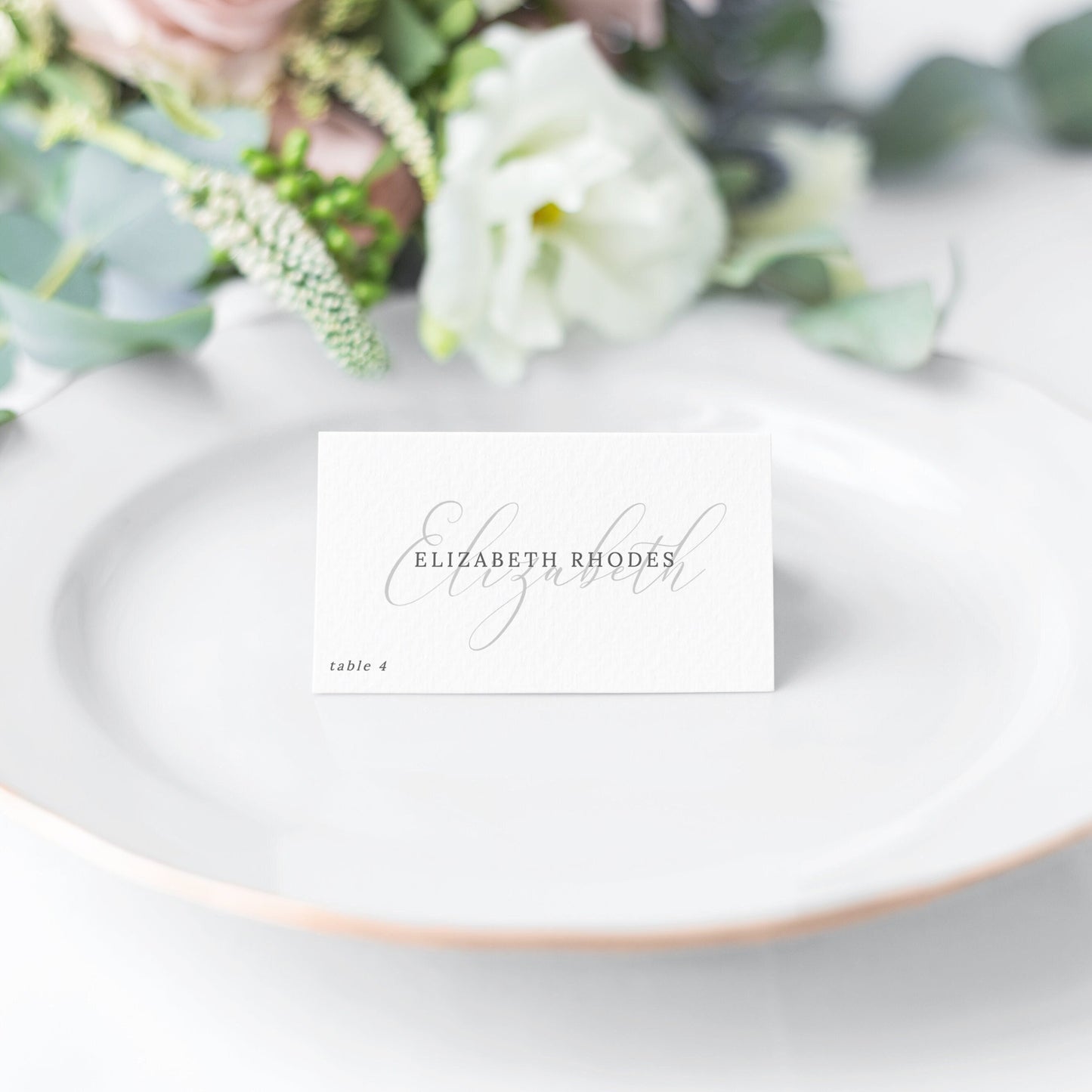 Editable Wedding Place Card Script Wedding Name Card Escort Card Template