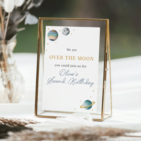 Editable   Favor Sign Over the Moon Favor Sign Boy Second Birthday Favor Sign Template