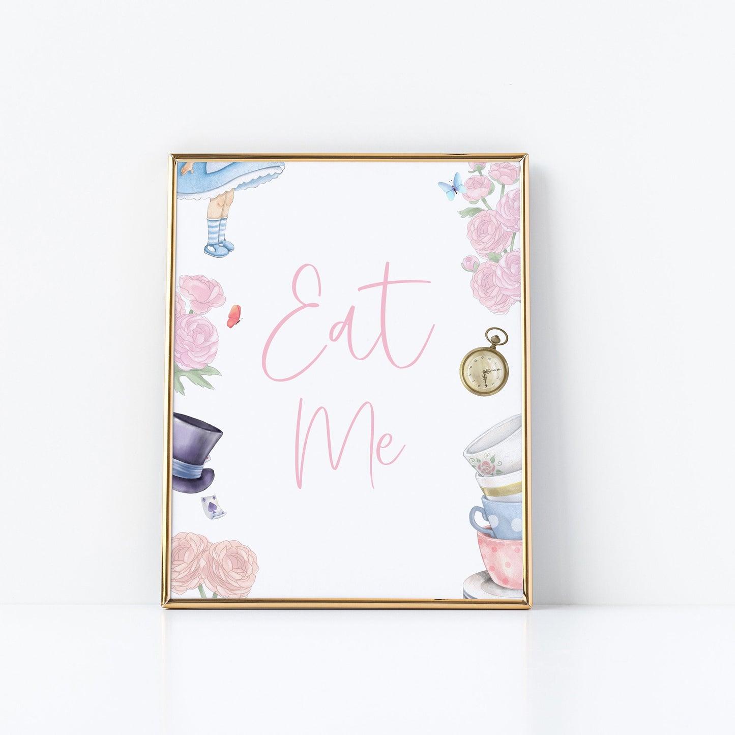 Editable Onederland Eat Me Sign Girl First Birthday Food Table Sign Mad Tea Party Birthday Food Sign Template