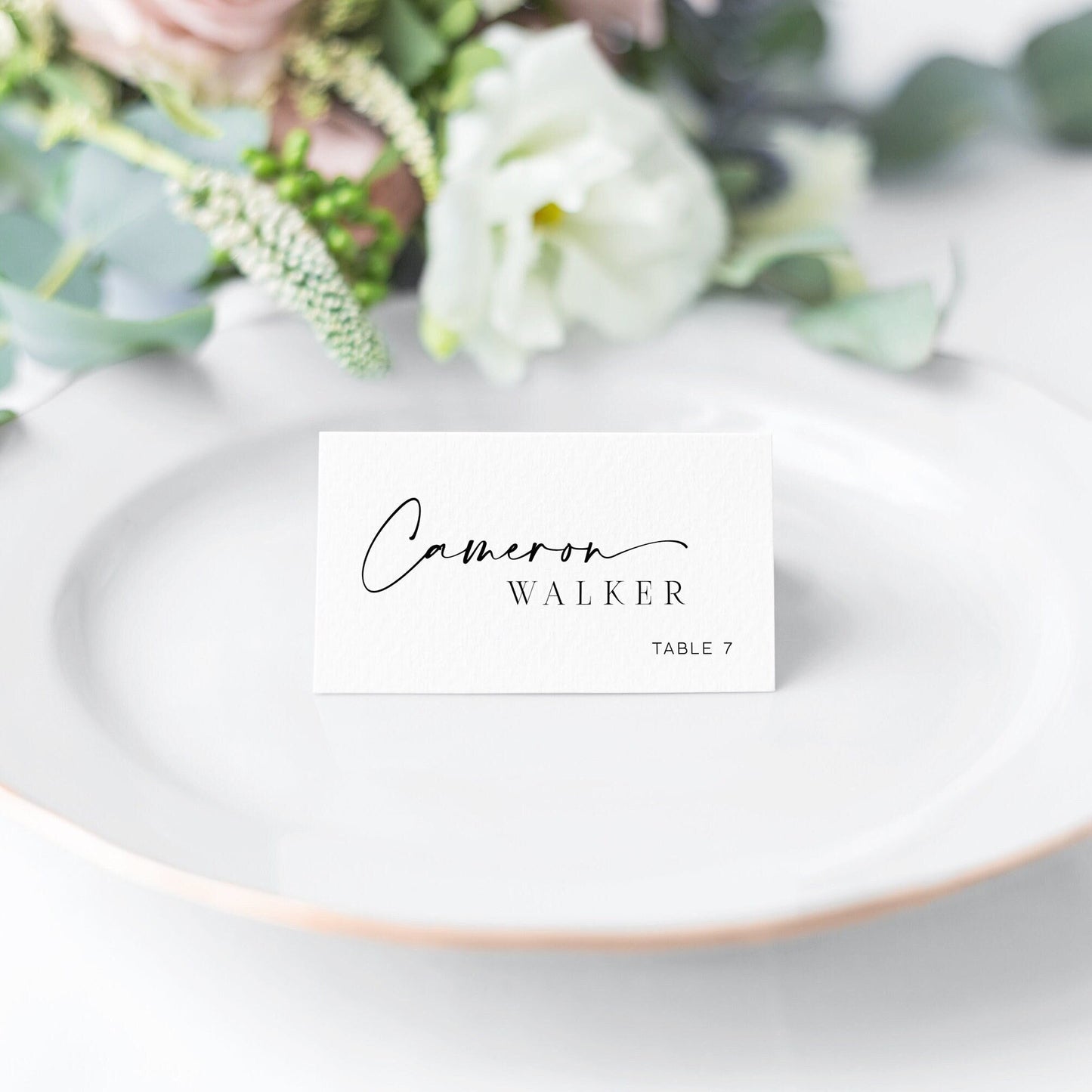 Editable Minimalist Wedding Place Card Wedding Name Card Escort Card Text Template