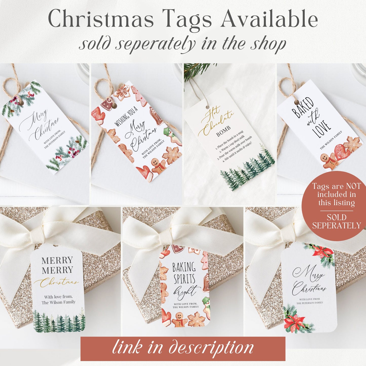 Editable Baking Spirits Bright Tag Christmas Gift Tags Baking Tags Christmas Gingerbread Cookie Template