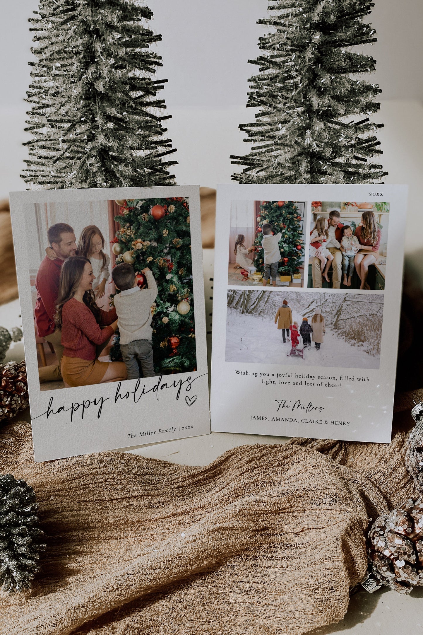Editable Photo Christmas Card Modern Holiday Card Family Holiday Card Minimalist Christmas Card Template