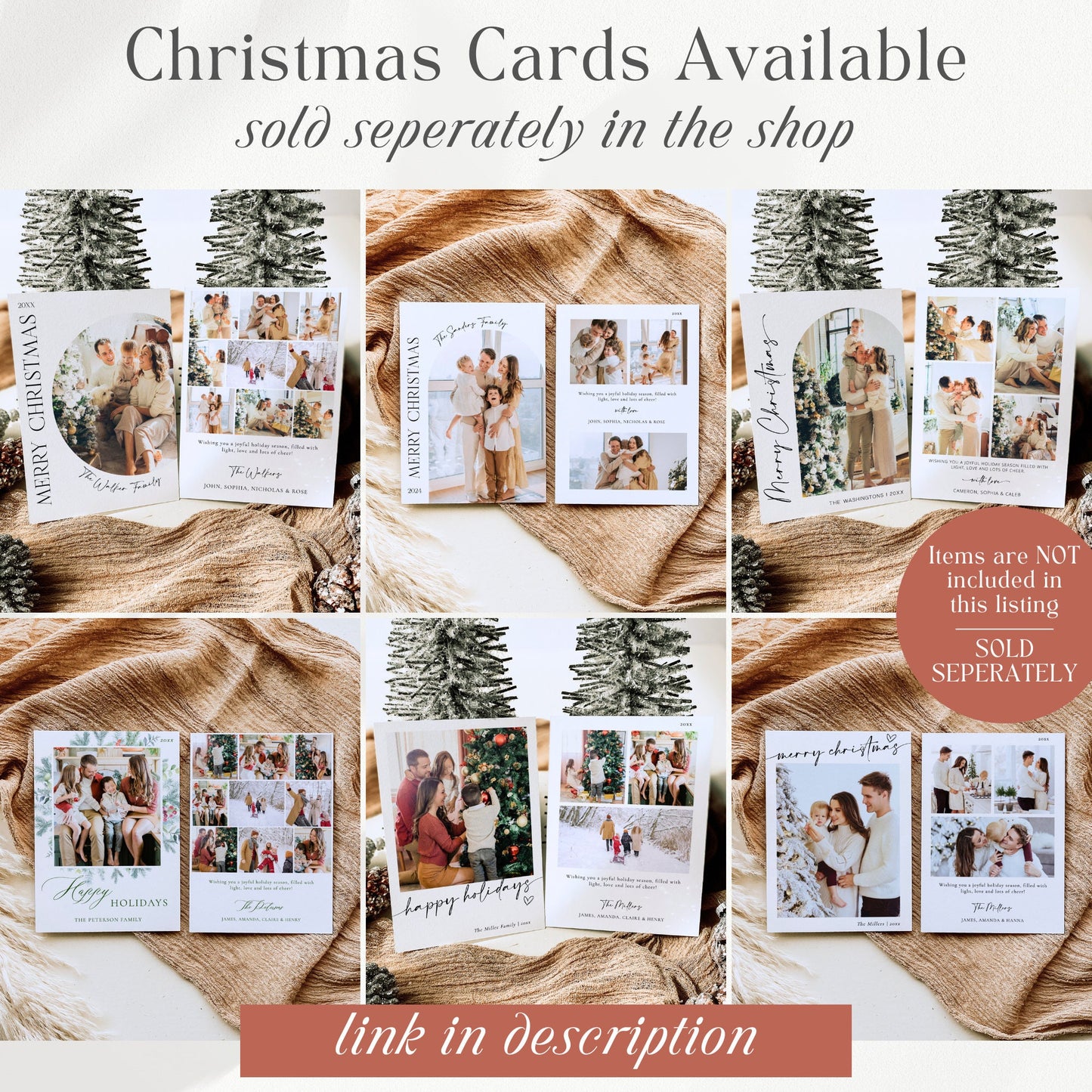 Editable Photo Christmas Card Modern Holiday Card Family Picture Holiday Card Template