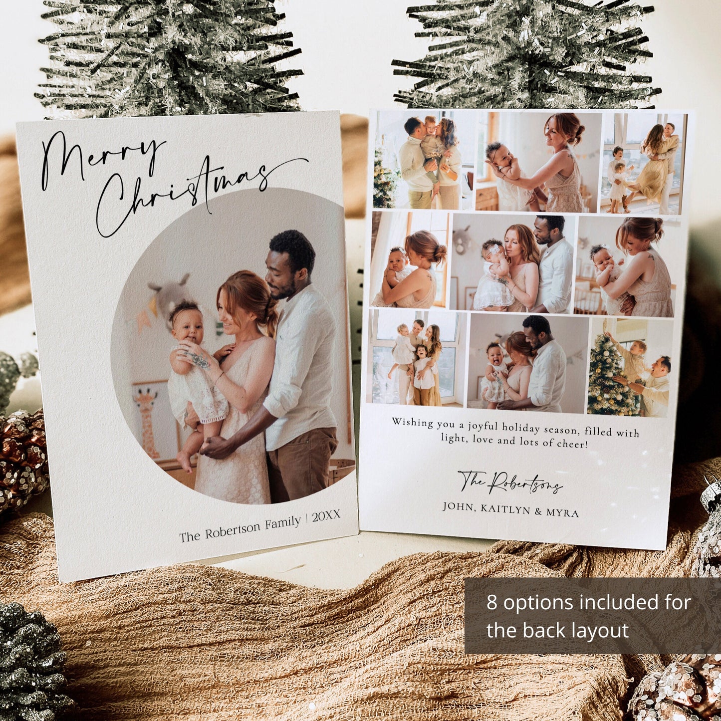 Editable Photo Christmas Card Minimalist Family Holiday Card Photo Holiday Card Modern Christmas Card Template